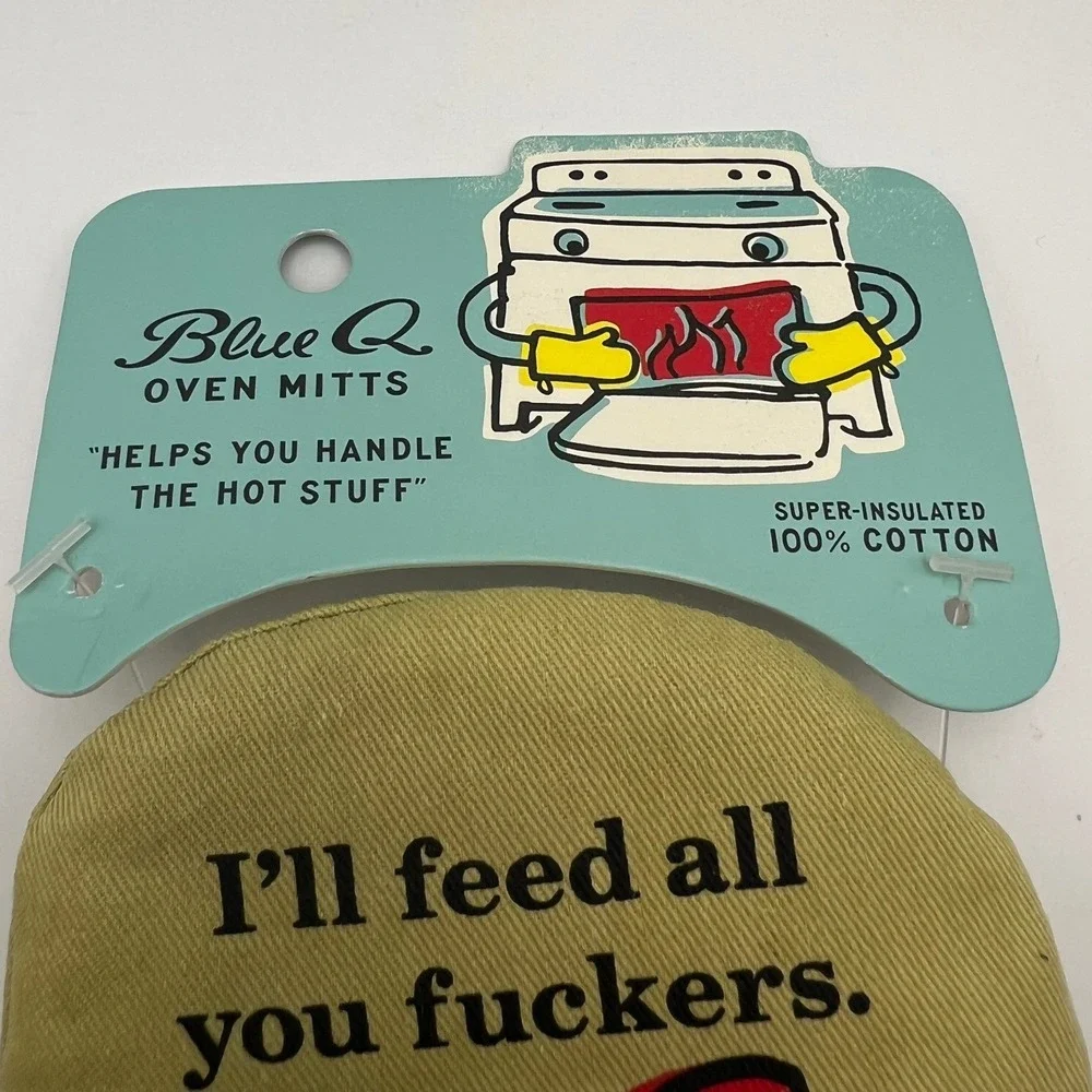Blue Q BBQ Theme Oven Mitt NWT Retro Humor Kitsch Cottagecore
